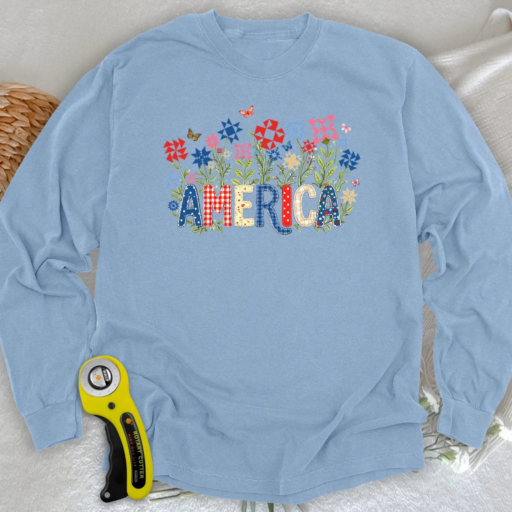 Appliqué America Long Sleeve T-shirt