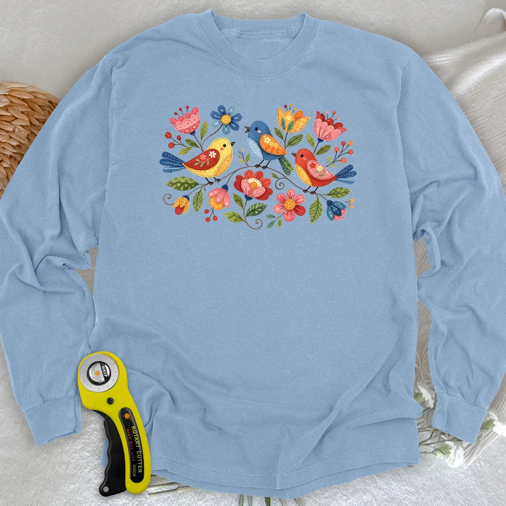 Appliqué Garden Long Sleeve T-shirt