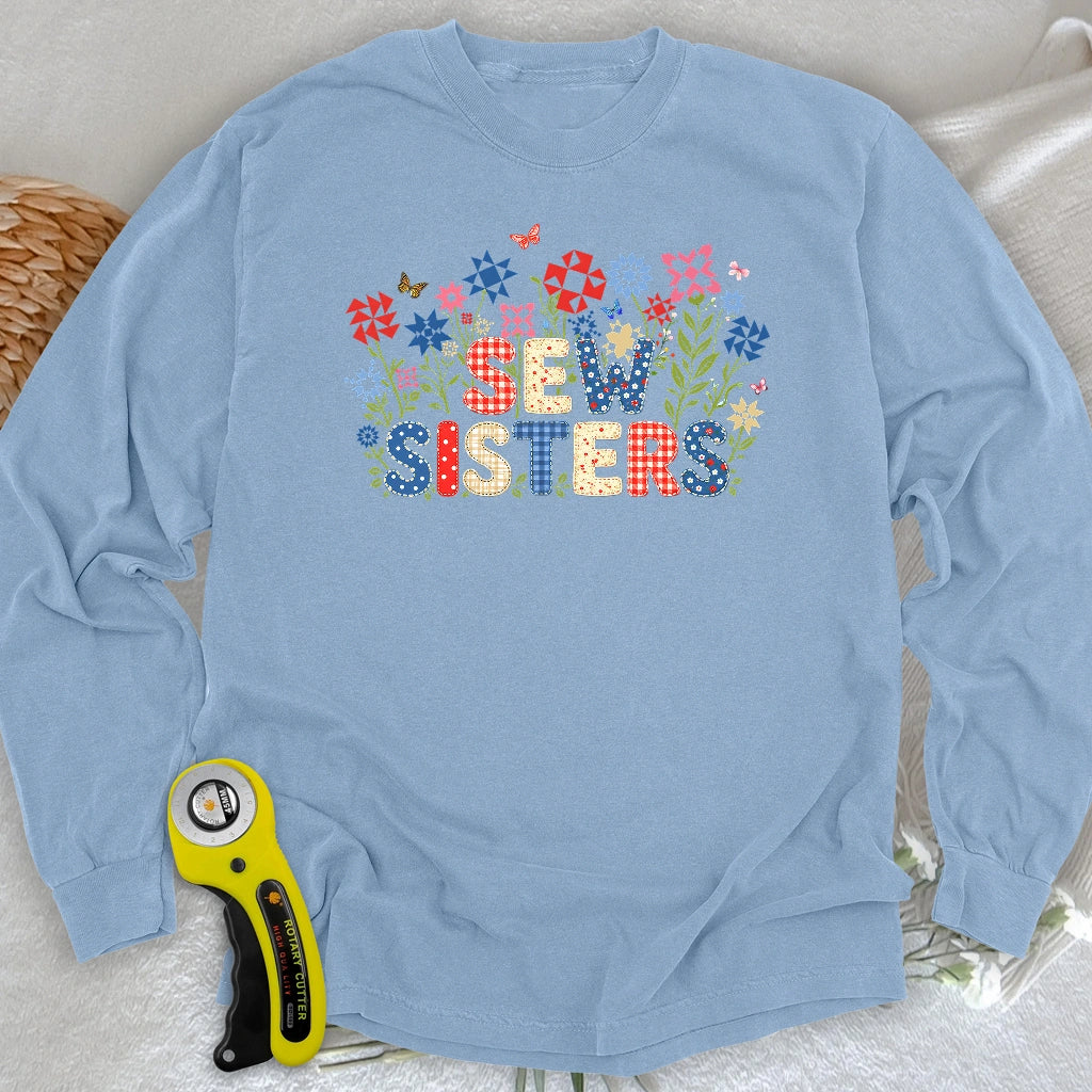 Appliqué Sew Sisters Long Sleeve T-shirt