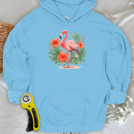 Flamingo & Blüten Patchwork Hoodie