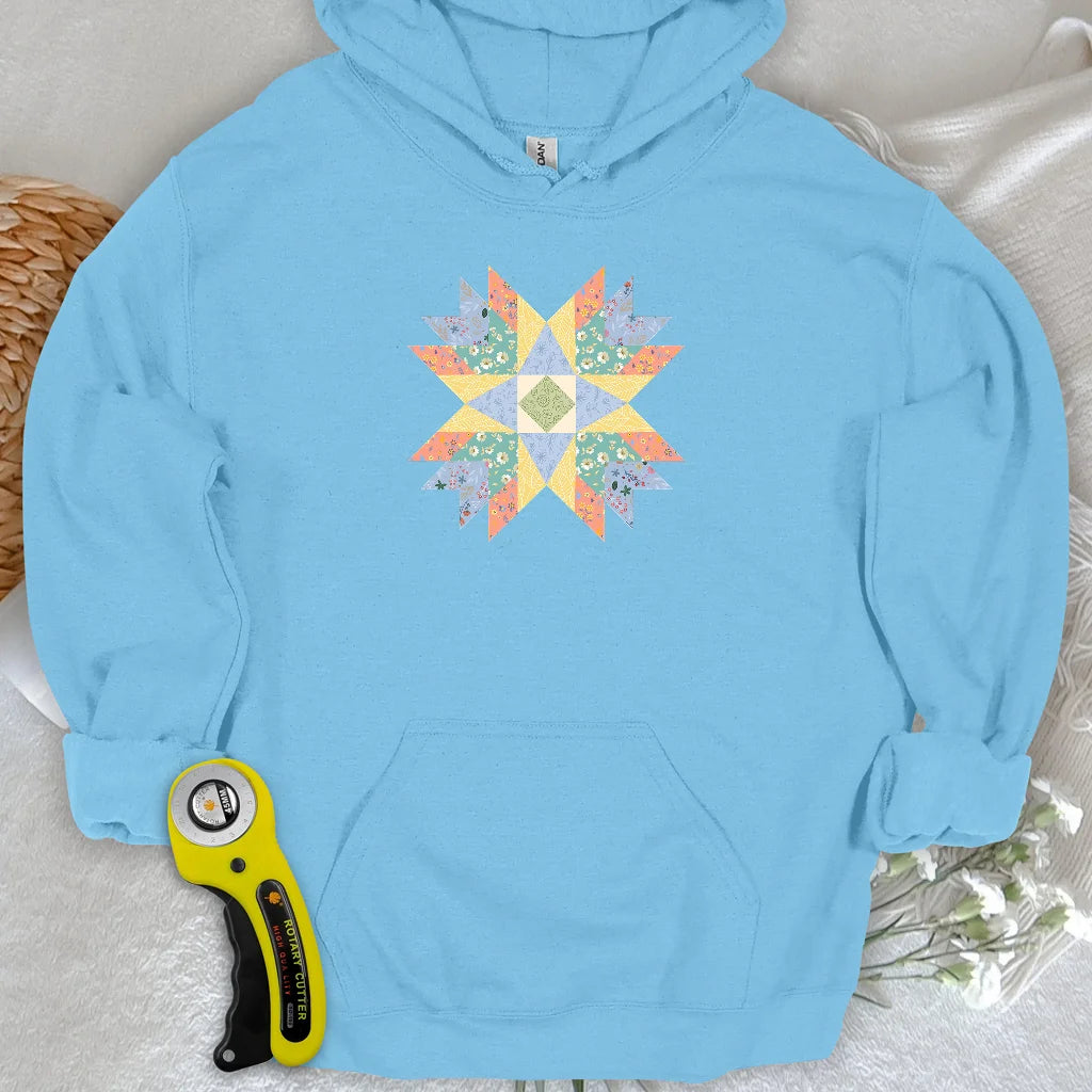 Sweat à capuche matelassé Étoile fleurie