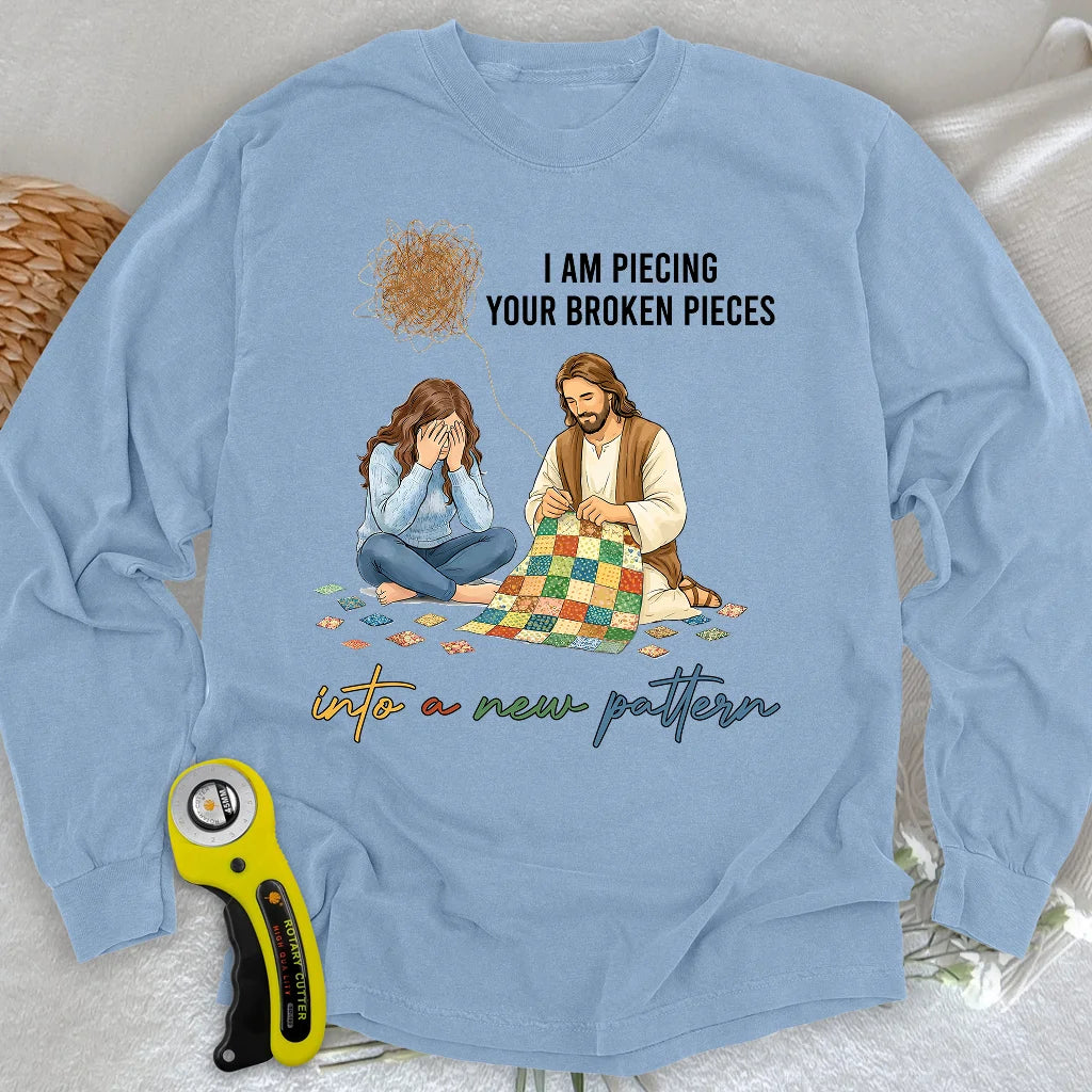 God Piecing Broken Pieces Long Sleeve T-shirt