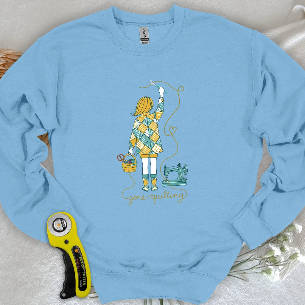 Sweat-shirt "Je suis partie faire de la courtepointe"