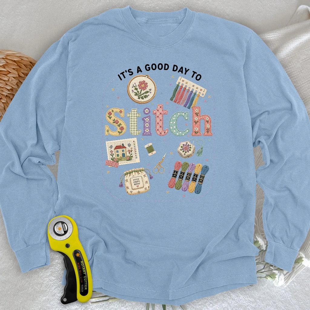 Good Day To Cross Stitch Long Sleeve T-shirt