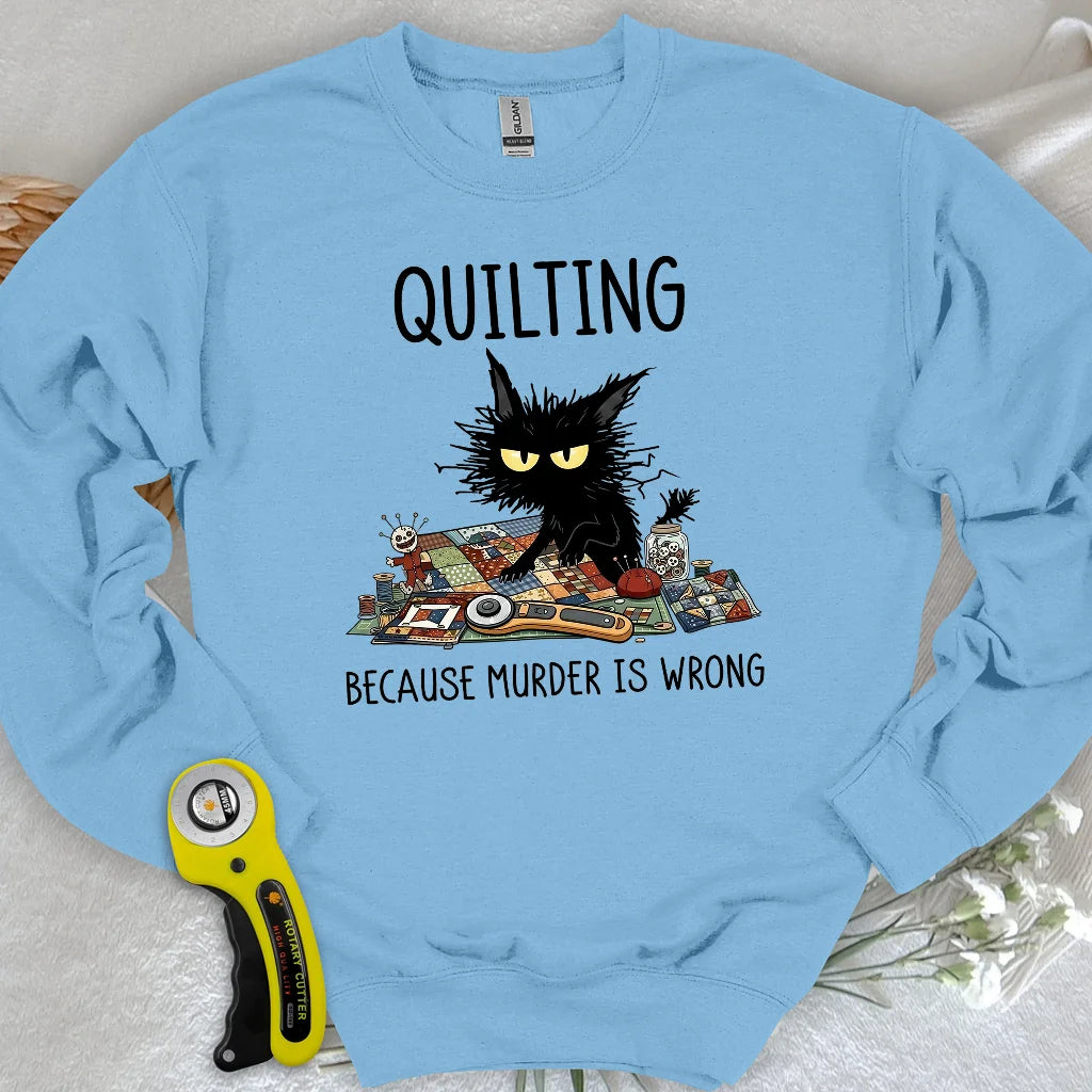 Mürrische Quilter-Katze Sweatshirt