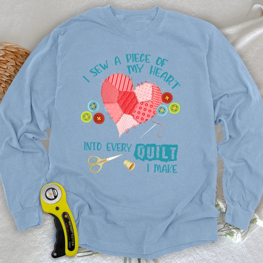 T-shirt à manches longues Heartstitched Quilt Love