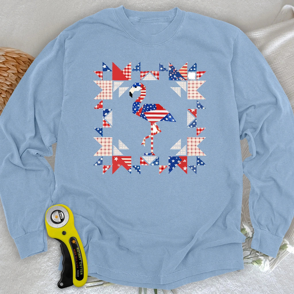 Liberty Flamingo Patchwork Long Sleeve T-shirt