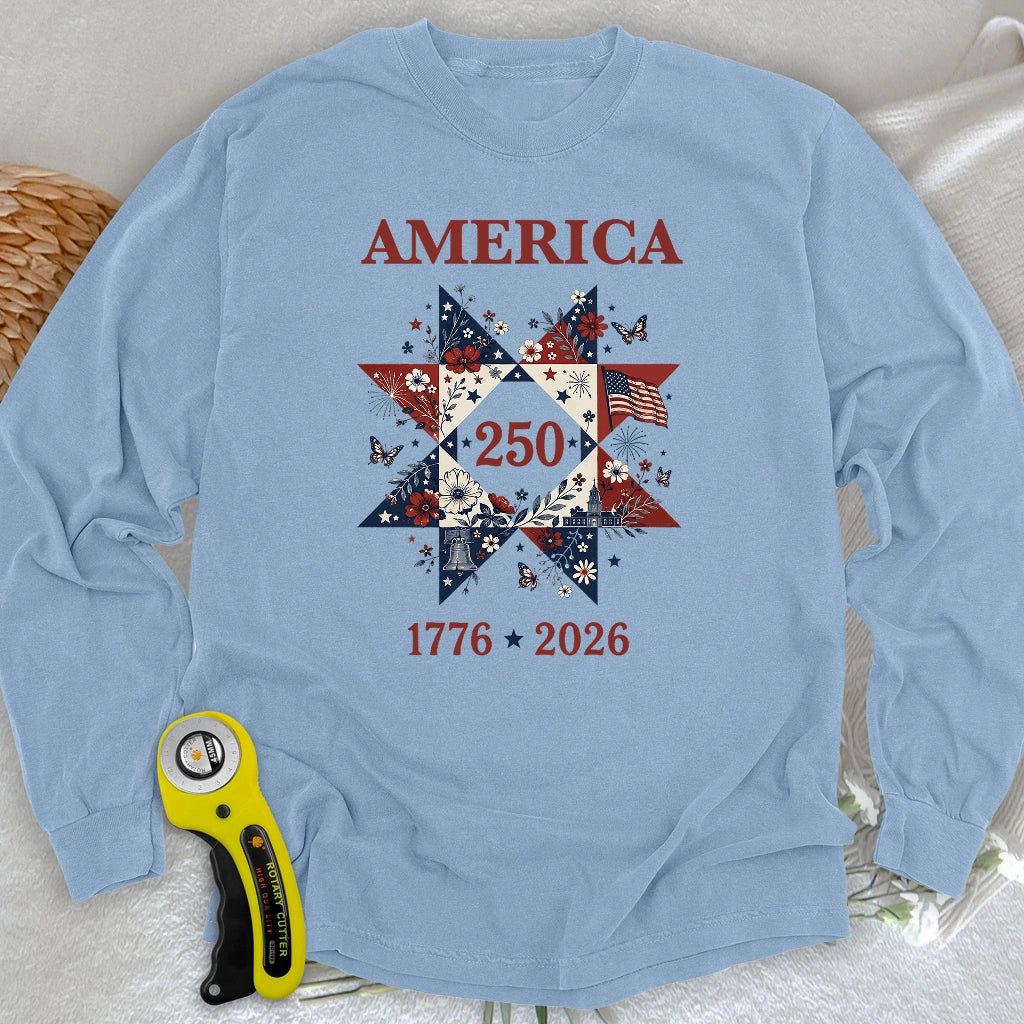 Liberty In Bloom Quilt Long Sleeve T-shirt