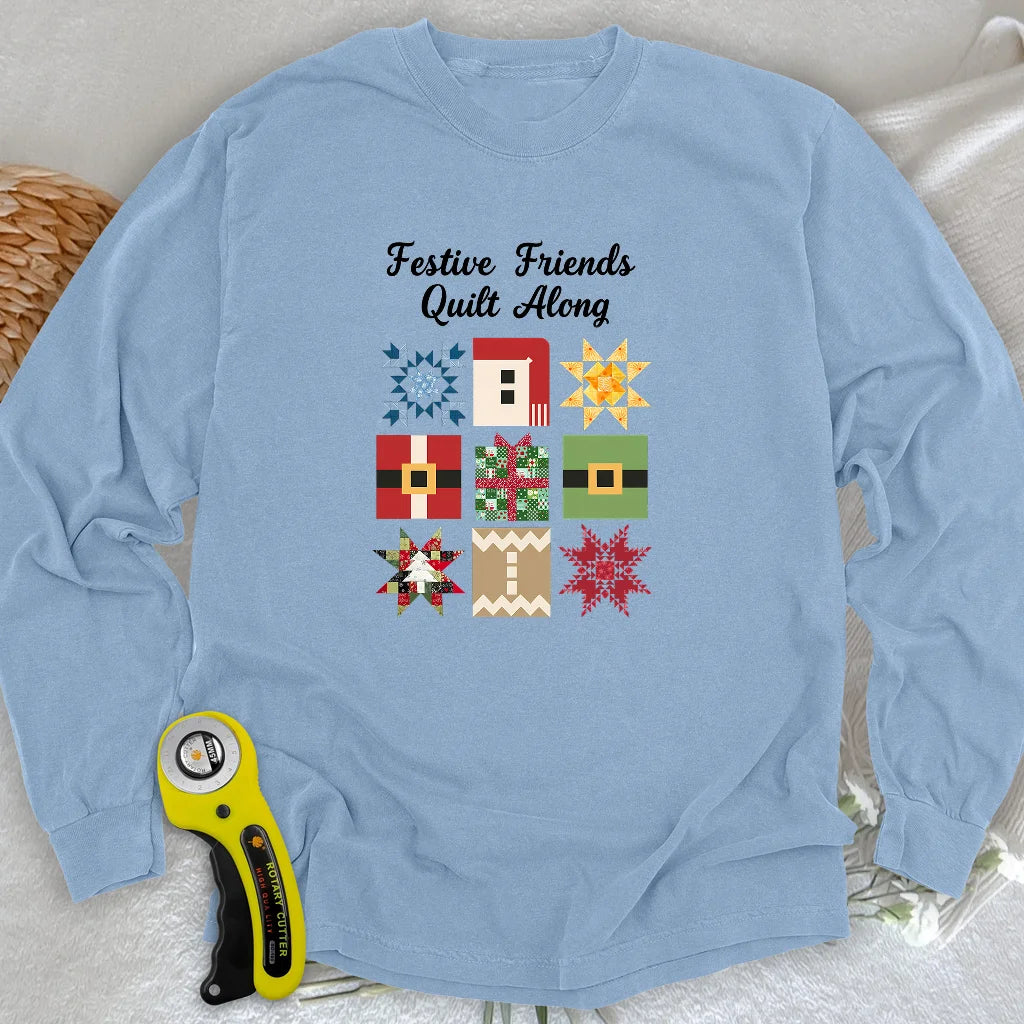 T-shirt à manches longues motif patchwork "Merry Makers"