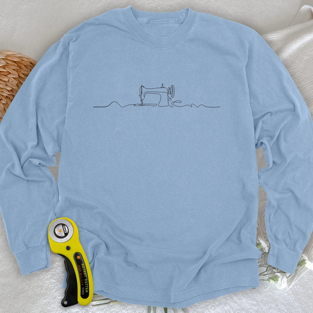 Minimalist Sewing Machine Long Sleeve T-shirt