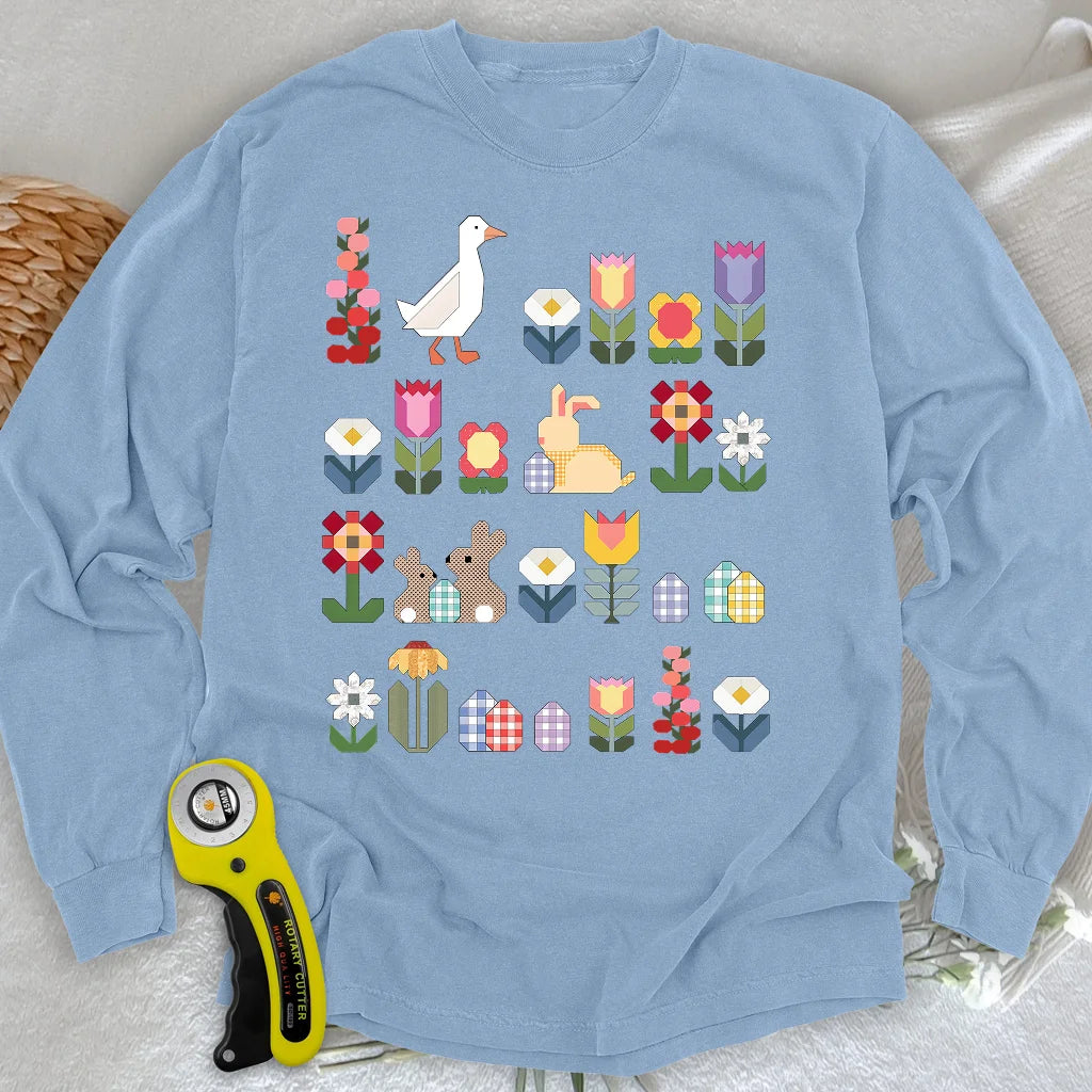Patchwork Blooms Long Sleeve T-shirt