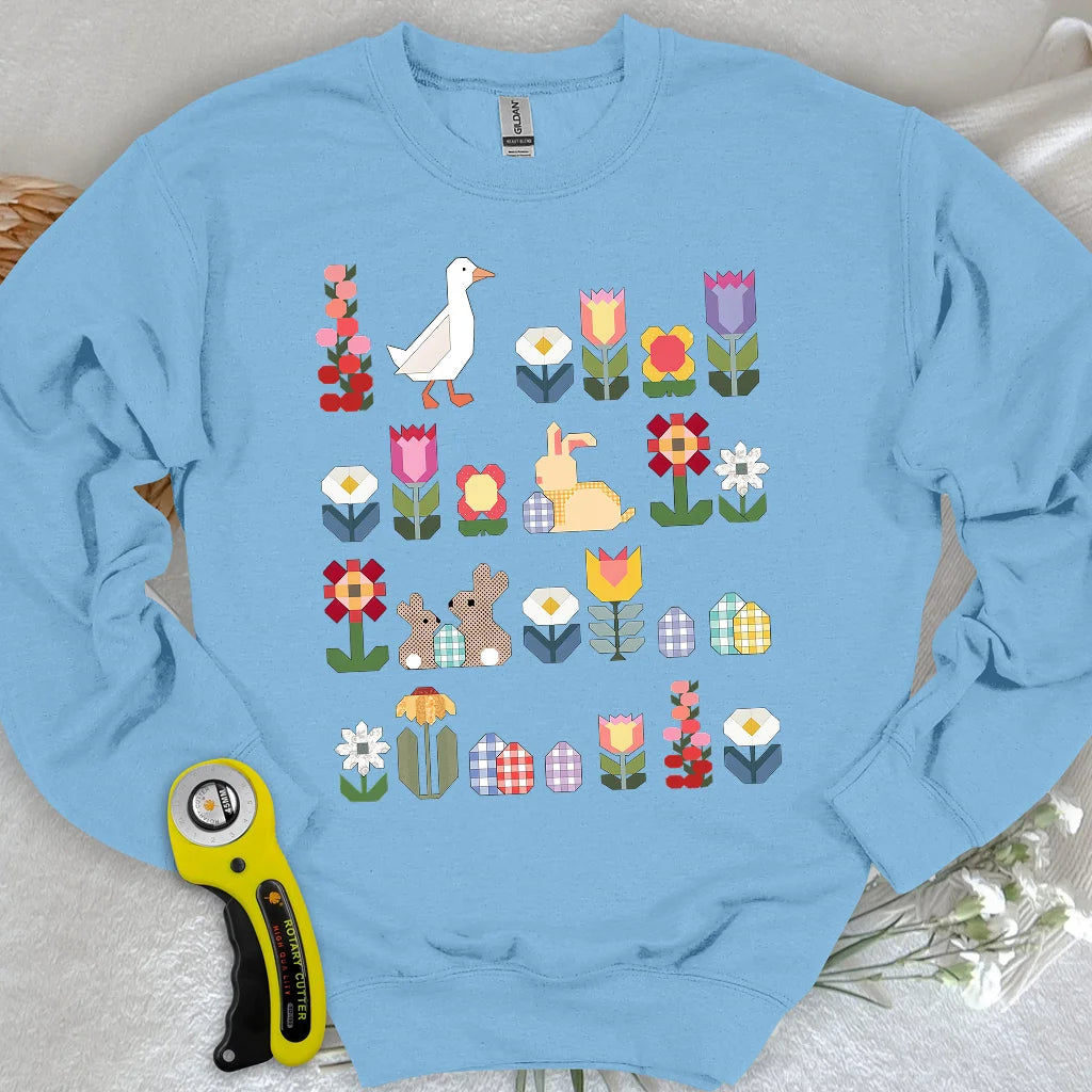 Sweat-shirt Blooms en patchwork