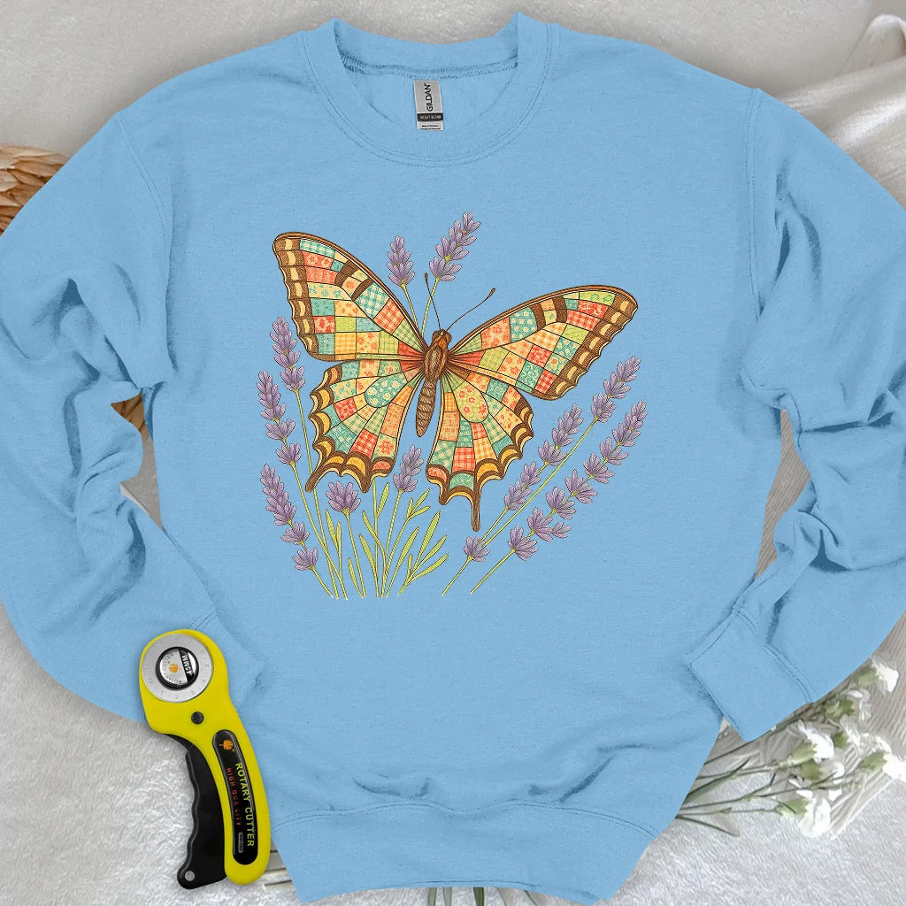 Sweat-shirt Papillon en Patchwork