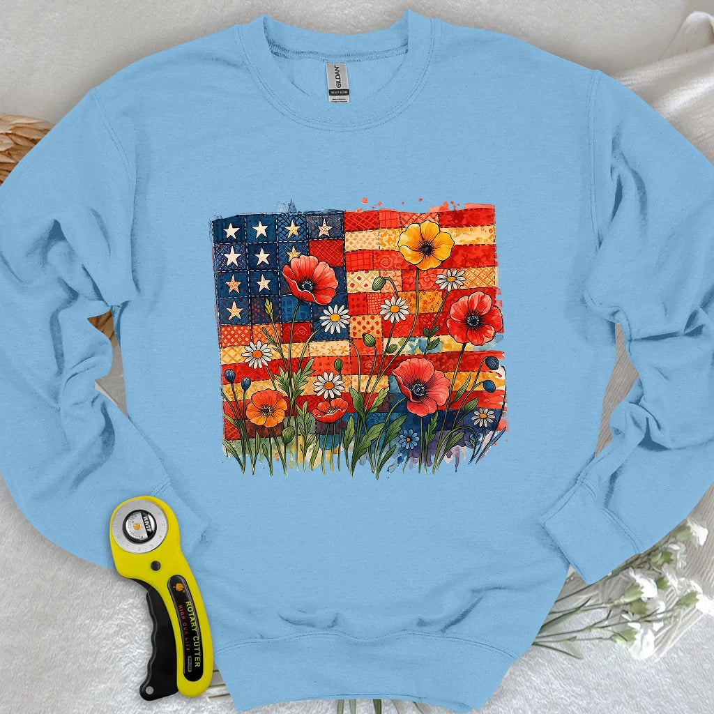 Sweat-shirt floral en patchwork
