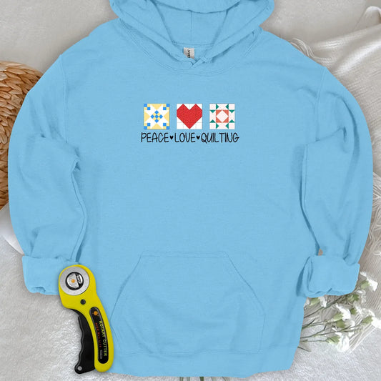 Frieden Liebe Quilten Hoodie