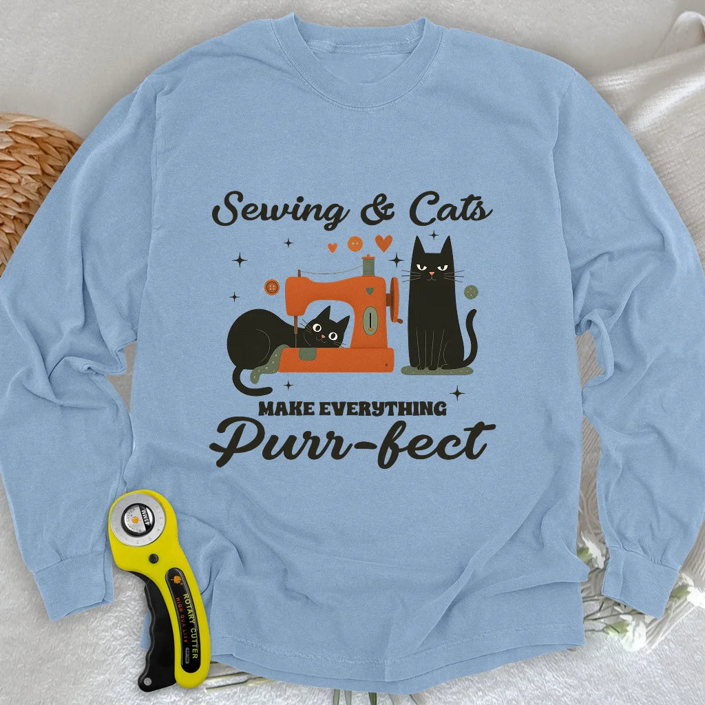 Purr-fect Sewing Long Sleeve T-shirt