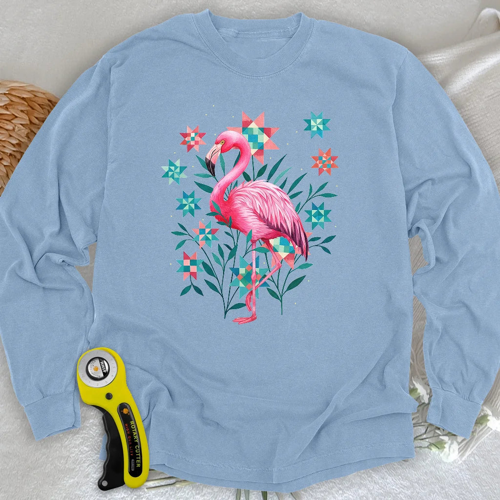 Gestepptes Garten Langarm-T-Shirt