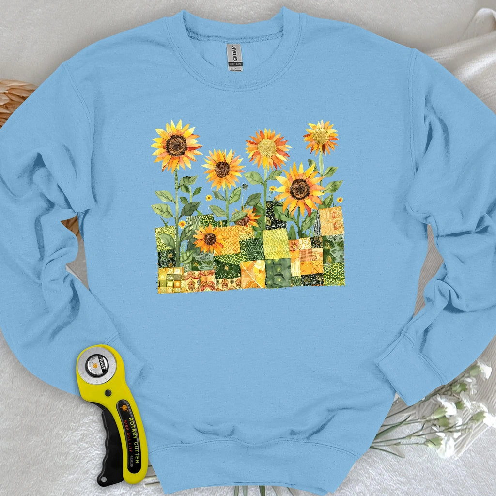 Quilted Sunflower Field Sweatshirt