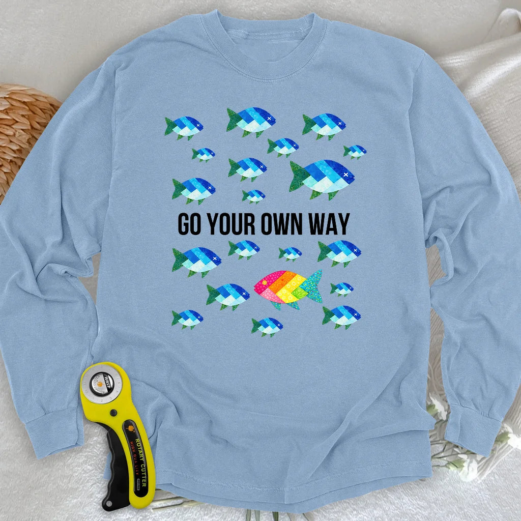 Langärmeliges Quilter-Individuality-T-Shirt