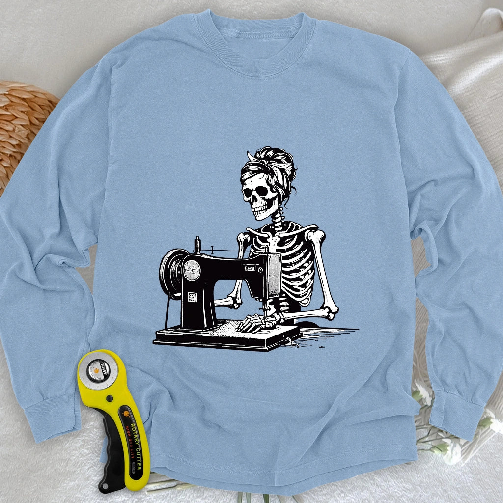 Quilting Skeleton Long Sleeve T-shirt