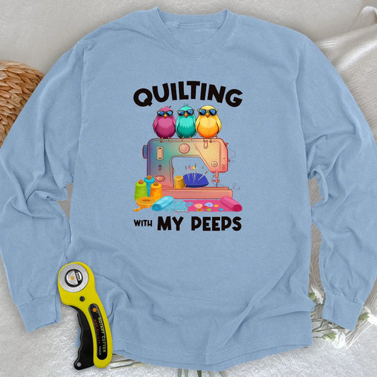 T-shirt à manches longues « Quilting avec ma bande »