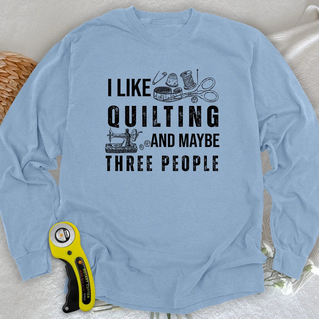 T-shirt manches longues matelassage et 3 personnes