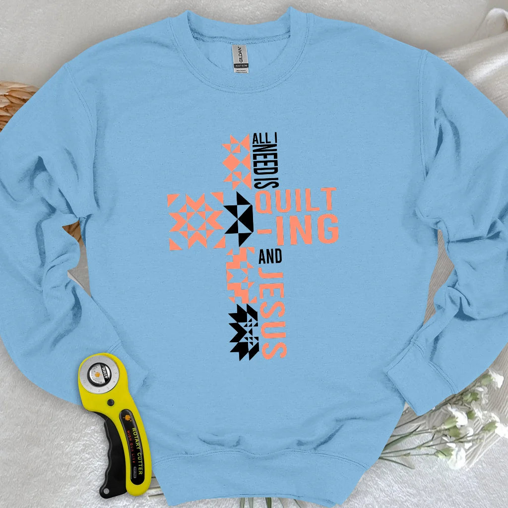 Sweat-shirt "Quilting and Jesus"