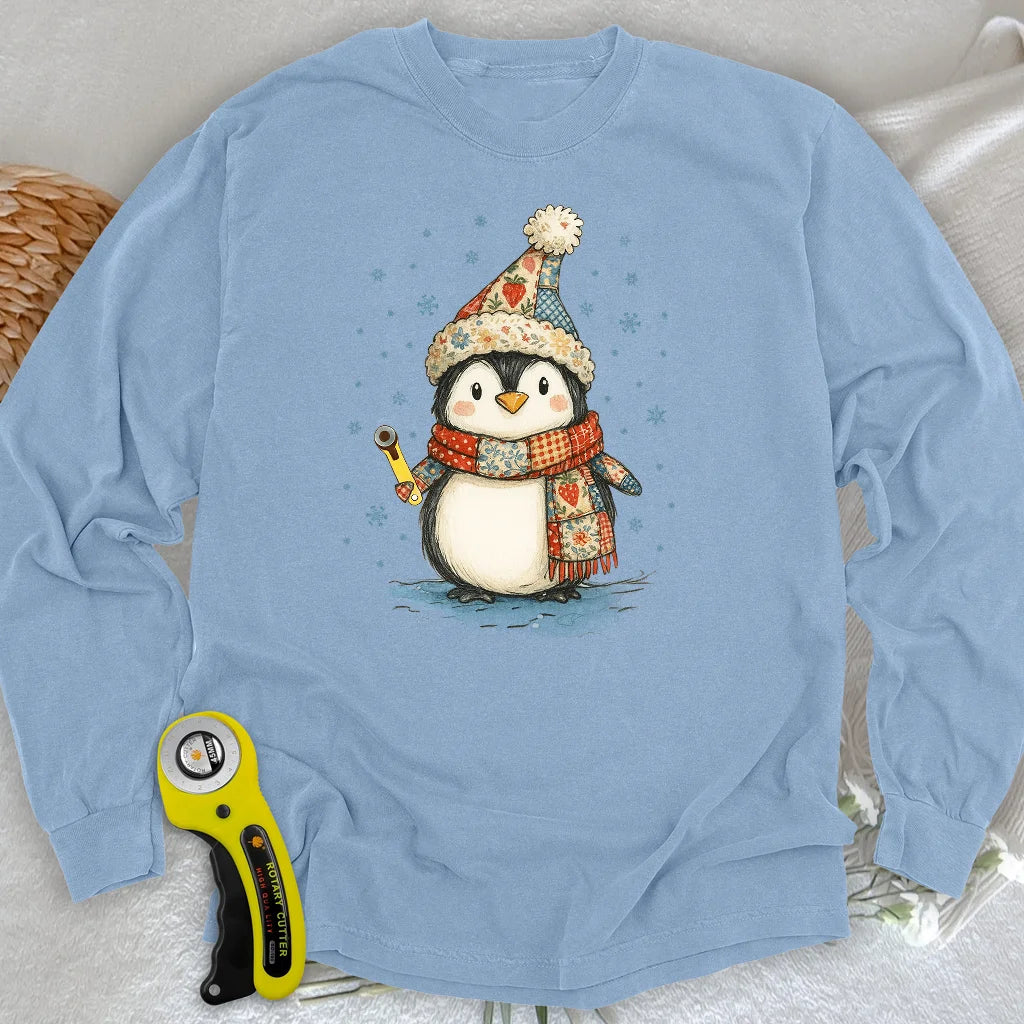 Quilty Little Penguin Long Sleeve T-shirt