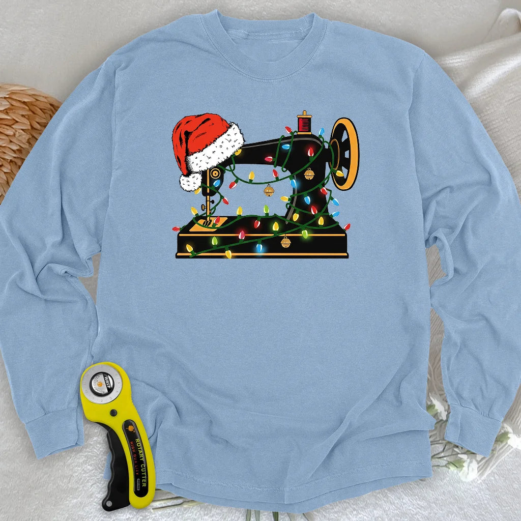 Weihnachtsmann-Maschinen-Langarm-T-Shirt