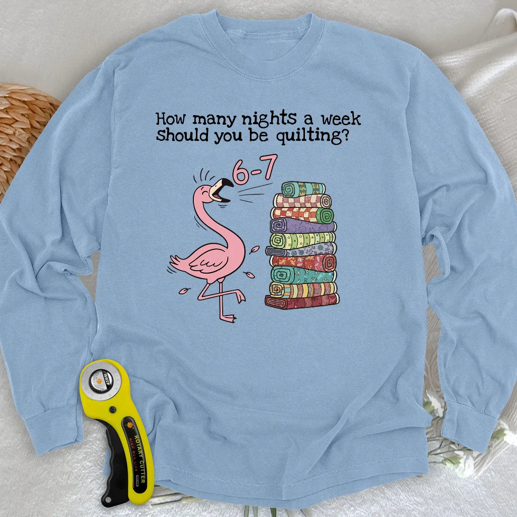 Sew-7 Nights a Week Long Sleeve T-shirt