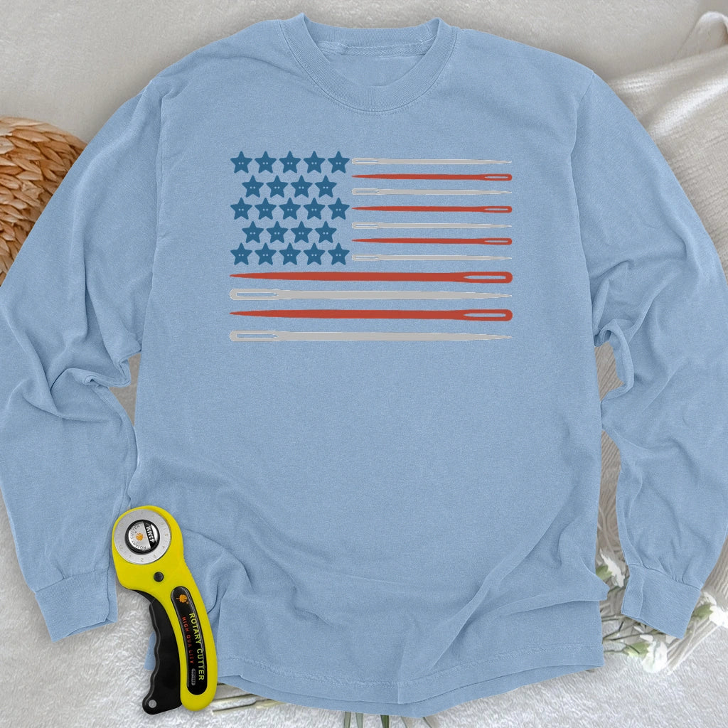 Sewing Flag Long Sleeve T-shirt