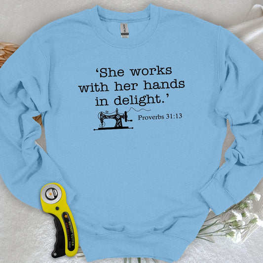 Sewing In Bible Sweatshirt