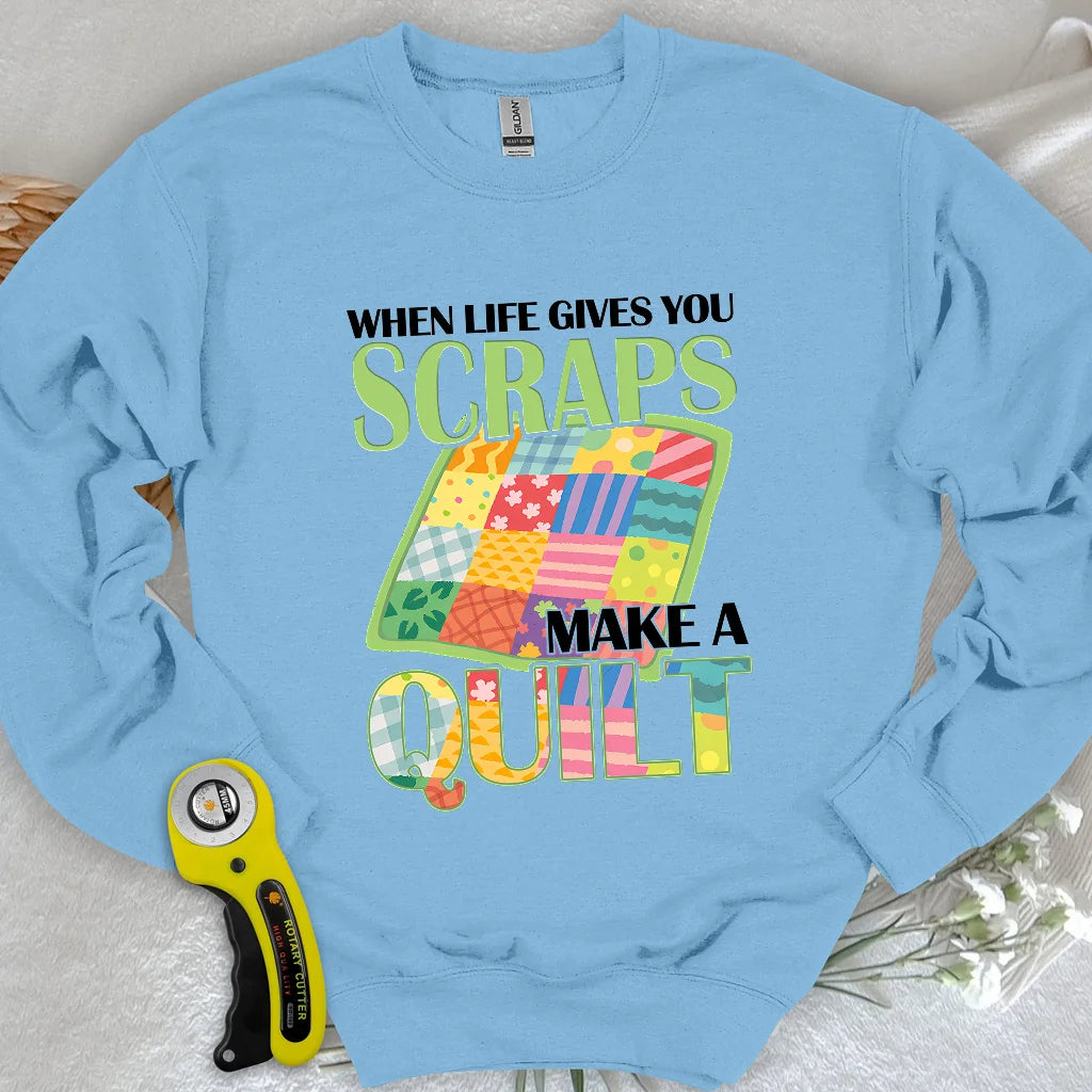 Turn Scraps To Quilt Sweatshirt