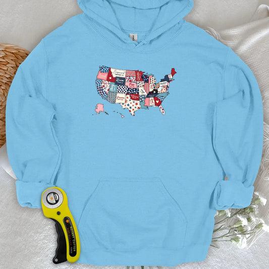 USA Quilt Map Hoodie