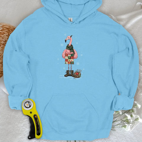 Felpa con cappuccio Winter Flamingo