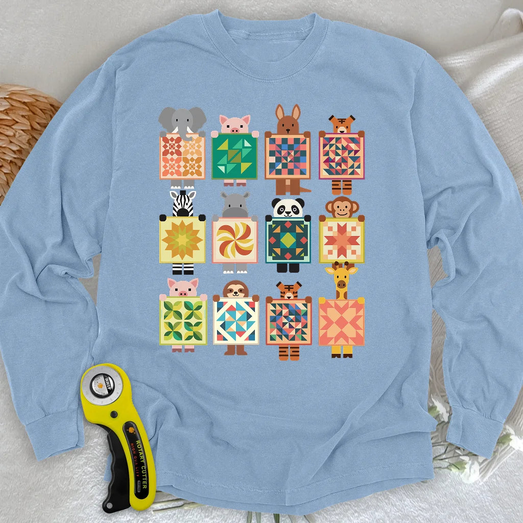 Woodland Patchwork Crew Long Sleeve T-shirt