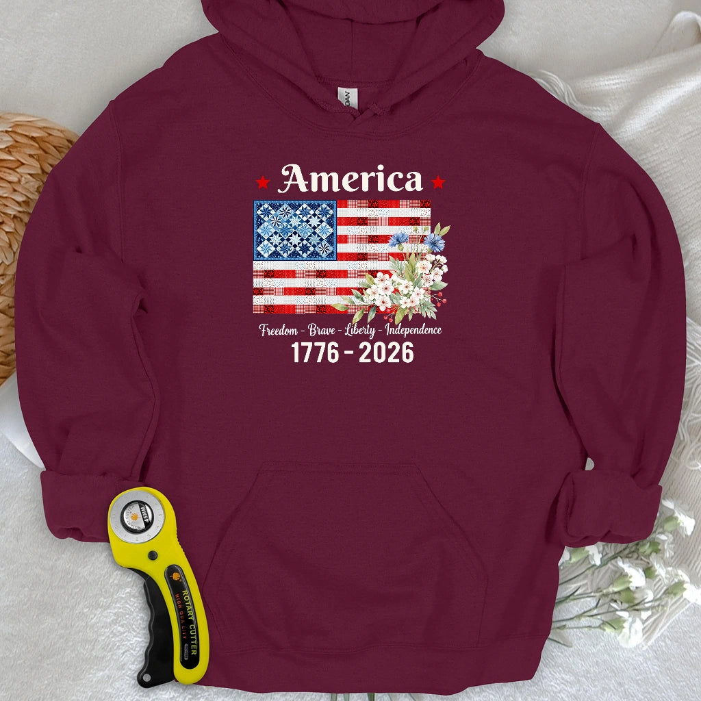 American Patchwork Bloom Hoodie