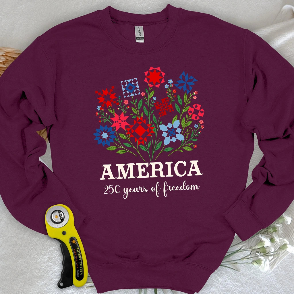 Americana Quilt Blooms Sweatshirt