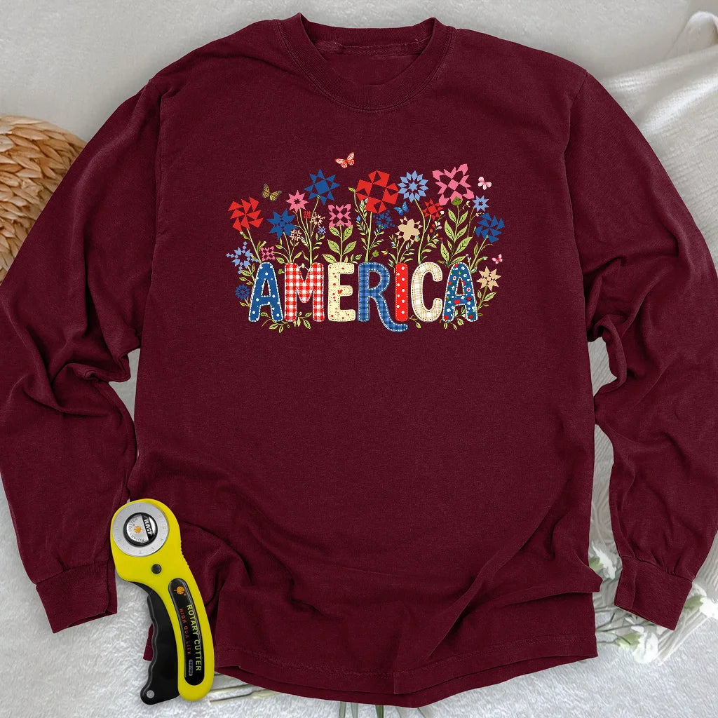 Appliqué America Long Sleeve T-shirt