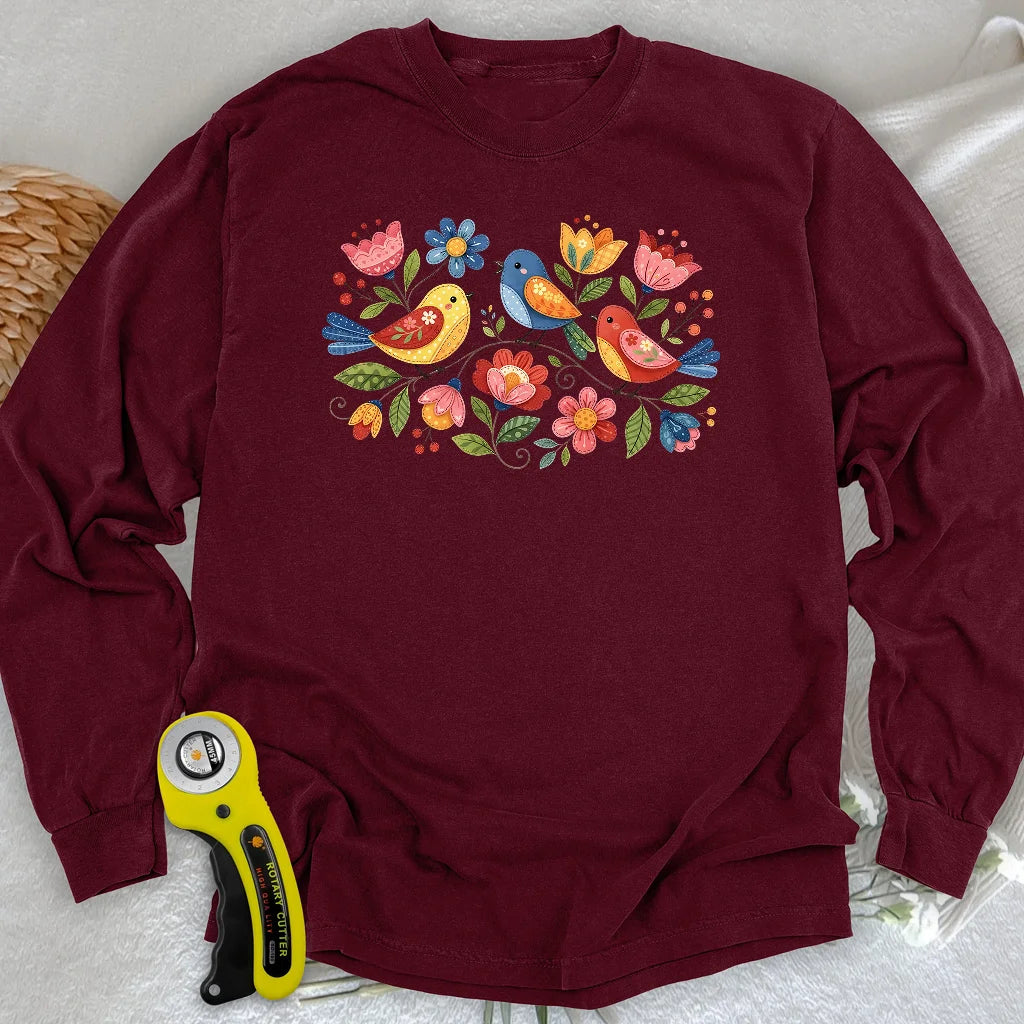 Appliqué Garden Long Sleeve T-shirt