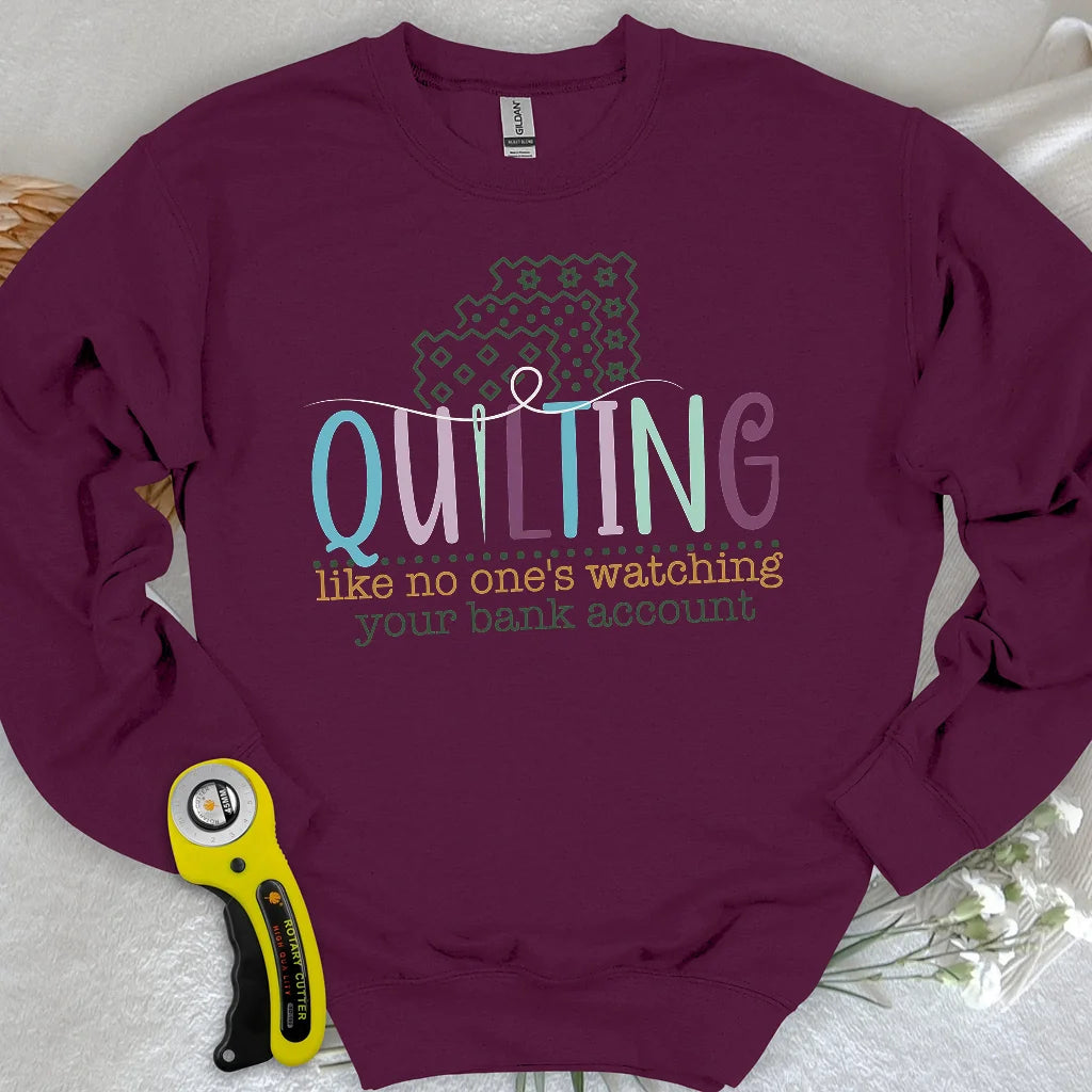 Bankkonto? Ich habe Sweatshirt-Stoff gekauft