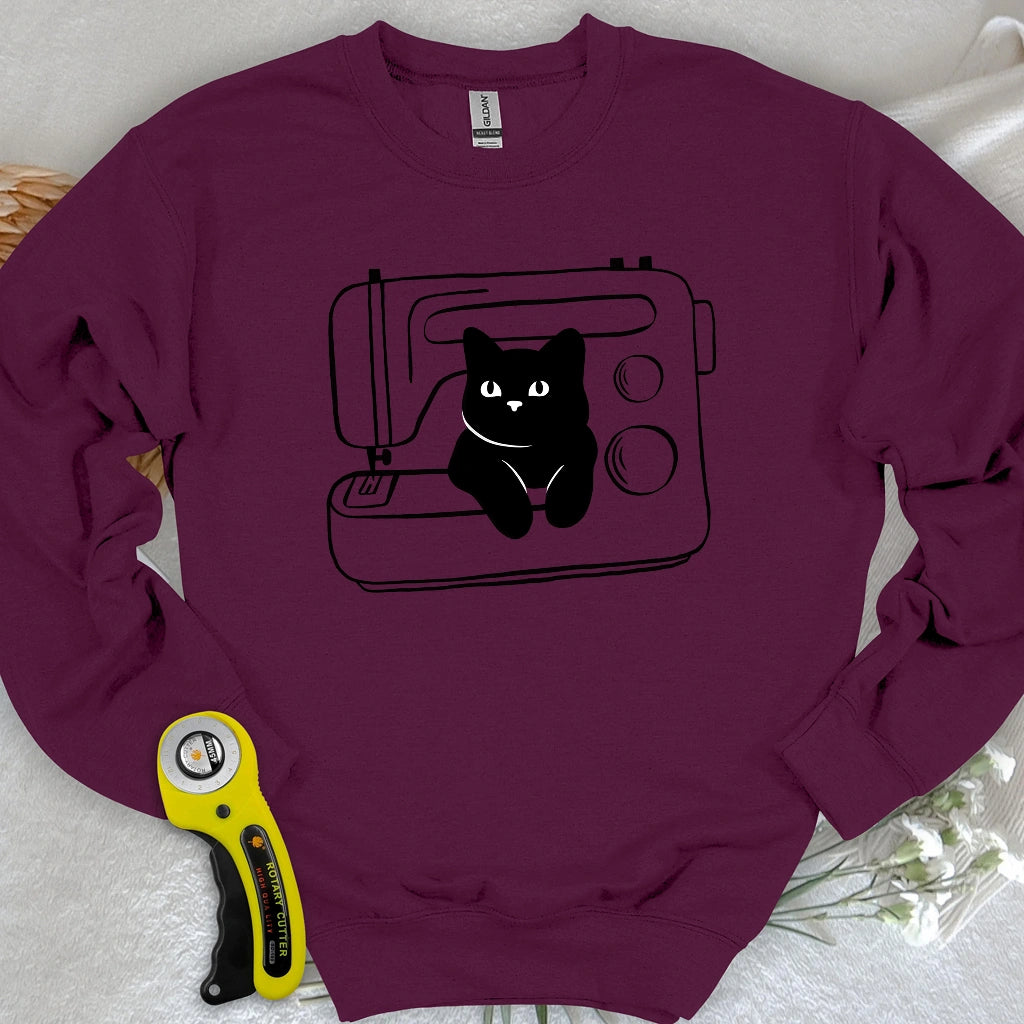 Black cat machine Sweatshirt
