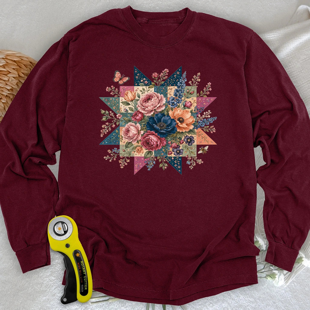 Blooming Patchwork Star Long Sleeve T-shirt