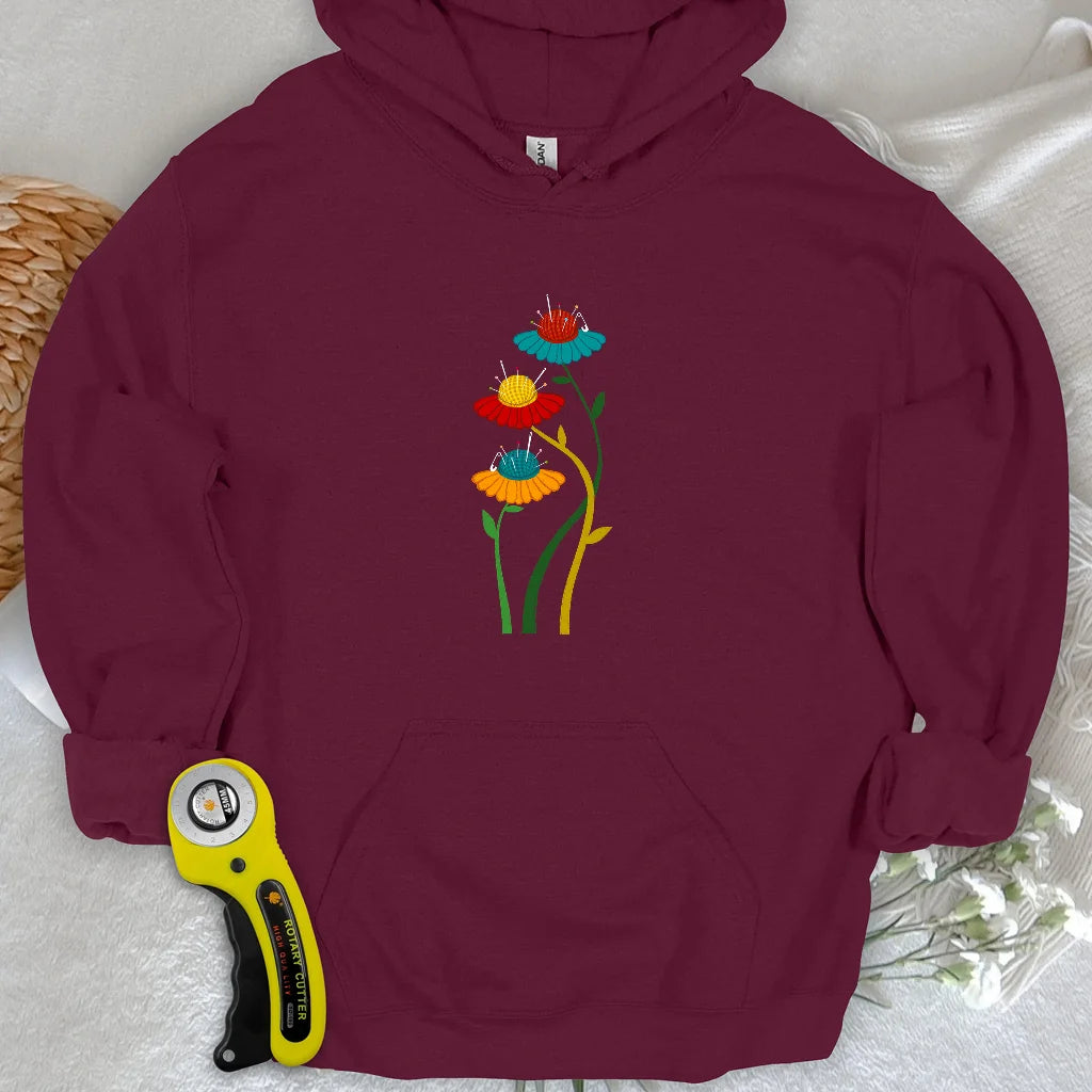 Sweat à capuche « Coussins épingle en fleurs »