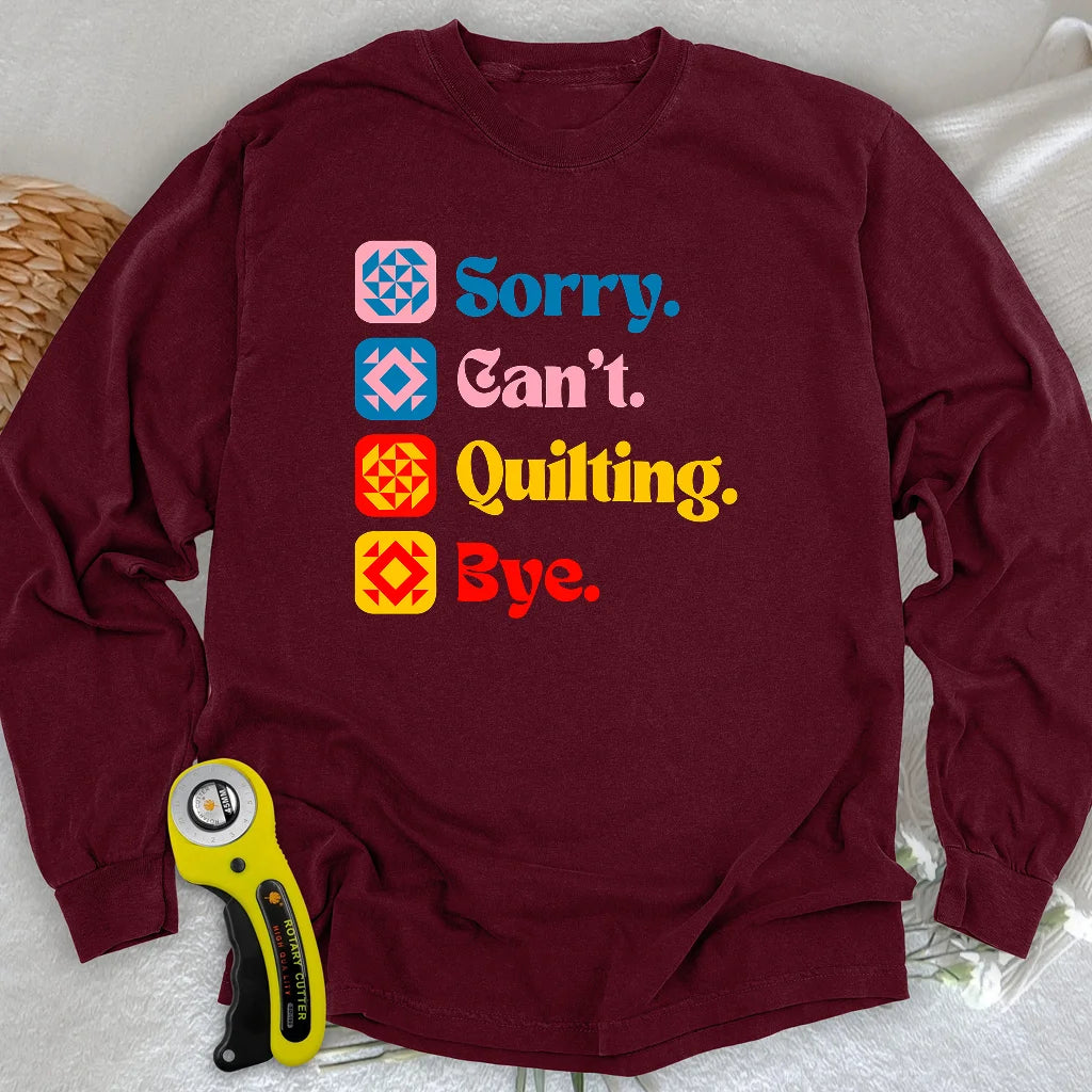 T-shirt à manches longues « J'peux pas, j'ai patchwork »