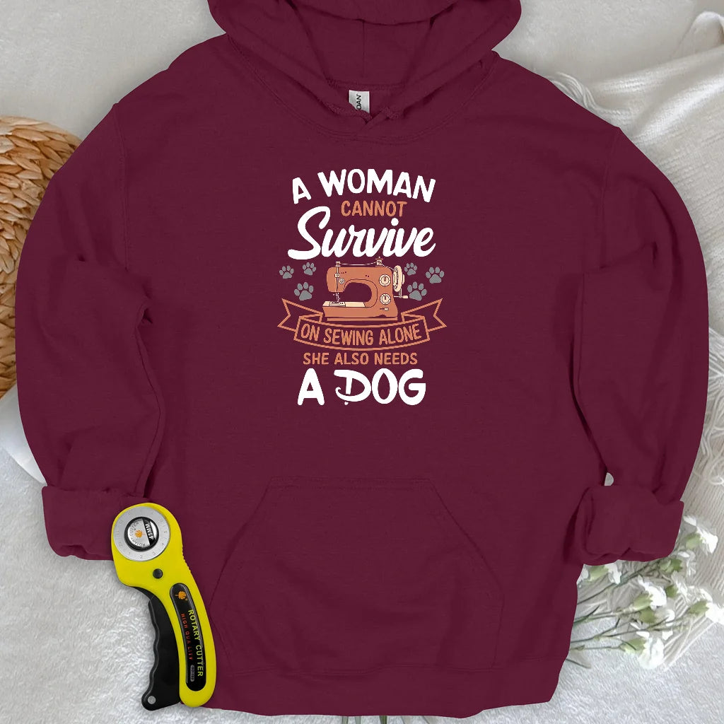 Can’t Sew Without My Dog Hoodie