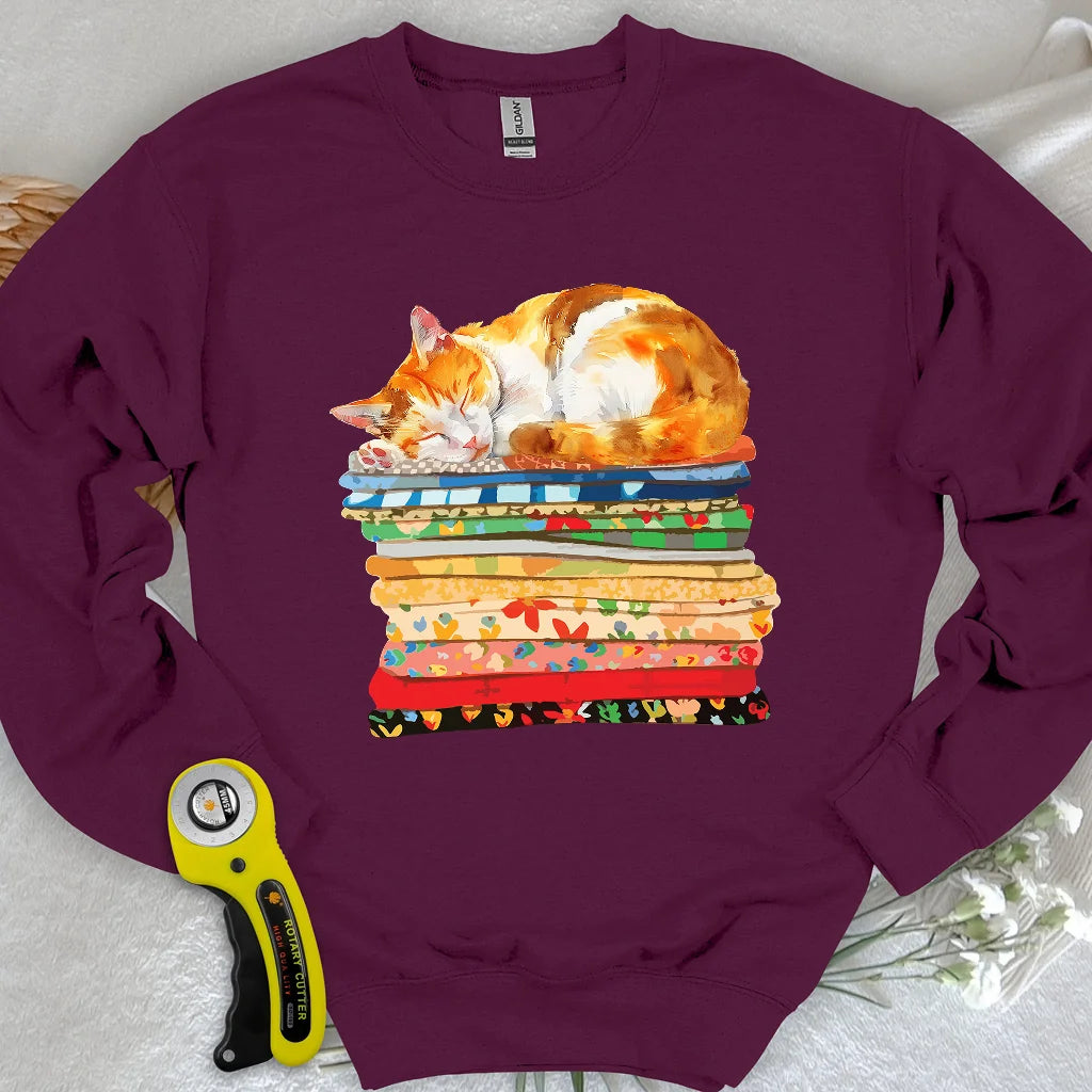 Sweat-shirt Chat et Tissu