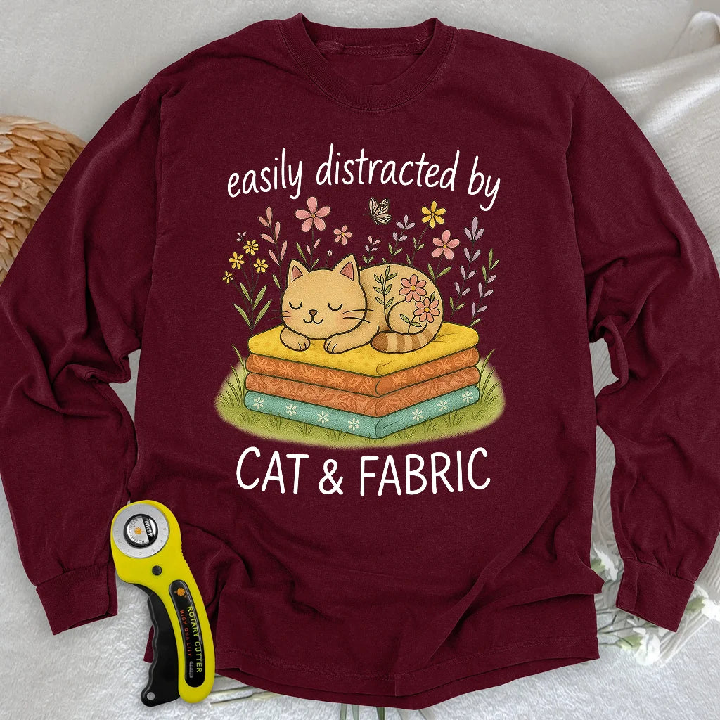 T-shirt à manches longues « Cat Nap for Quilters »