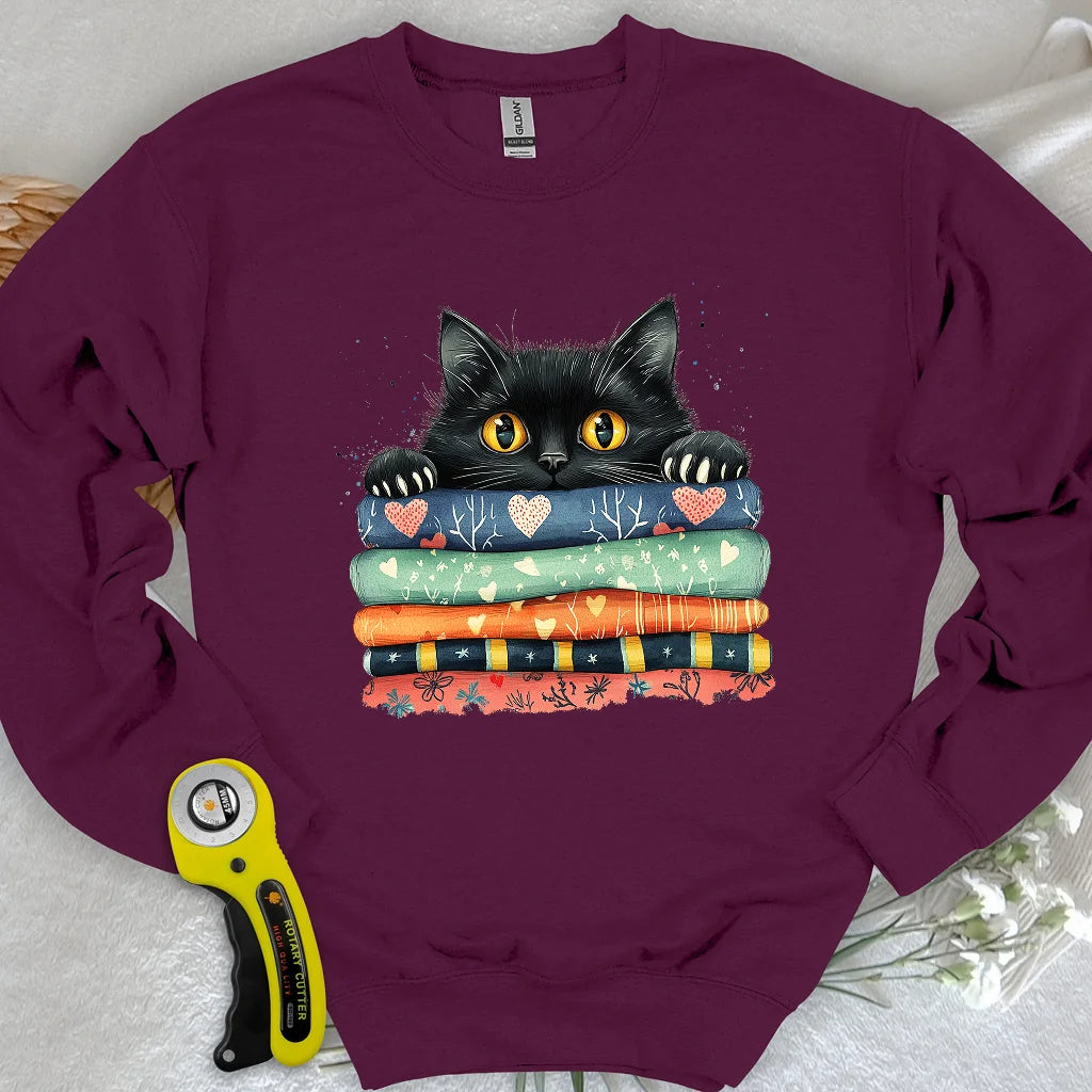Katze auf dem Stoff-Sweatshirt