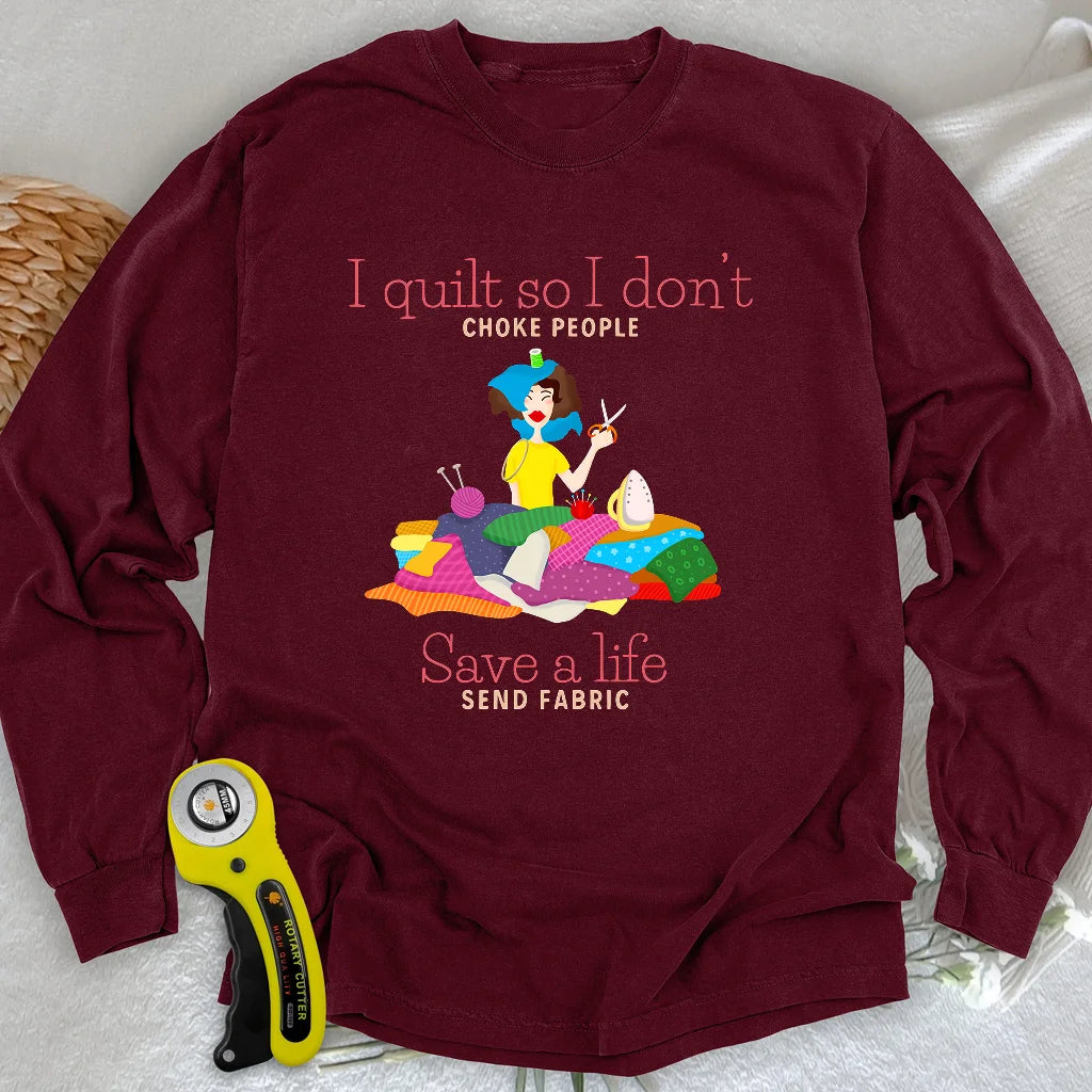 T-shirt à manches longues « Le tissu sauve des vies »